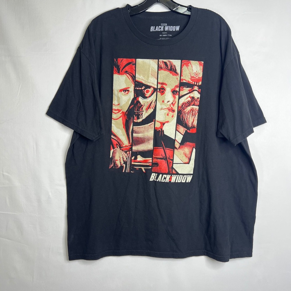 Marvel Black‎ Black Widow T-Shirt Mens 2X Graphic Movie Promo Tee MCU Avengers